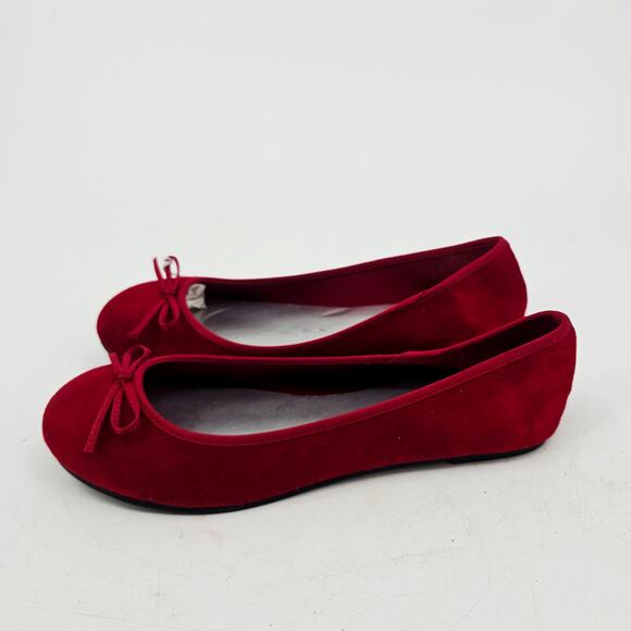 American Eagle Outfitters Rubby Red Ballet Flat Shoe Coquette Bow Womens 8 W NEW - Picture 3 of 10